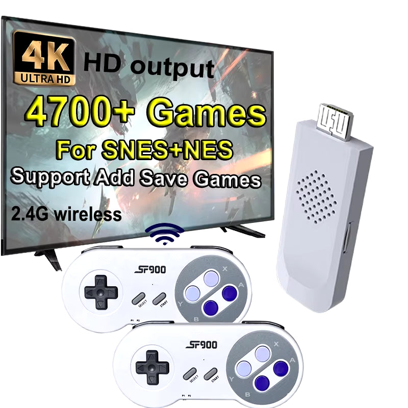 SF900 Video Game Console HD TV Handheld Game Player Built in 5000 Games Wireless Controller Consolas De Videojuegos for NES SNES