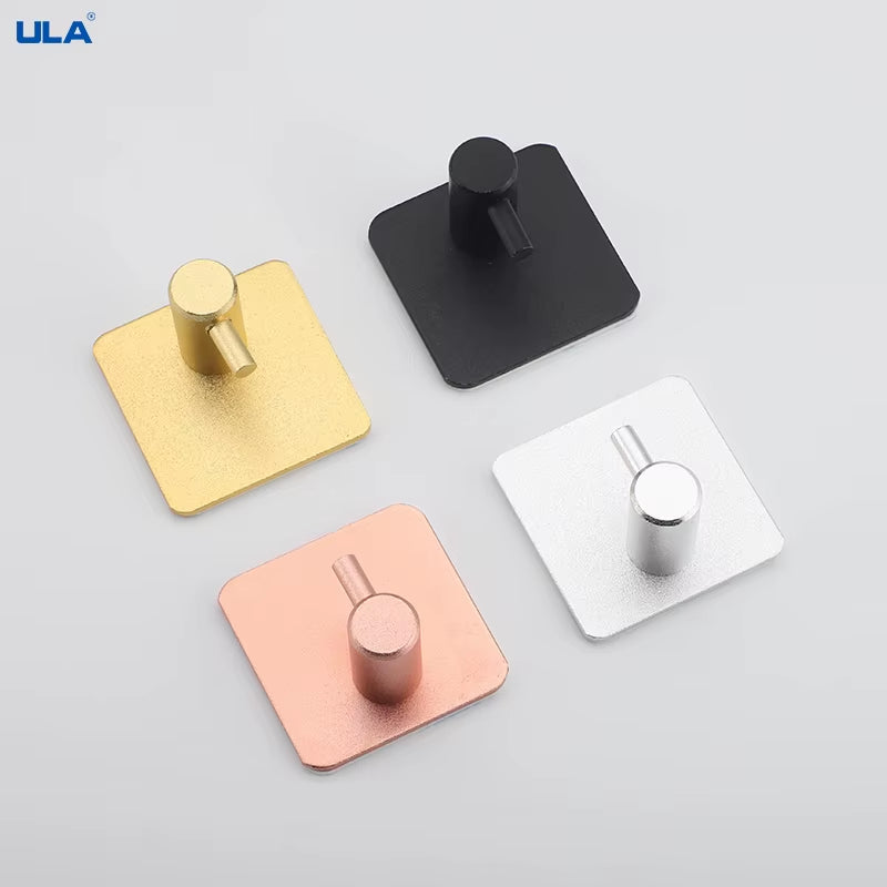 4PCS Wall Hook Door Hook Key Rack Kitchen Bathroom Towel Robe Hanger Hook Aluminum Towel Clothes Robe Rack Square round Hook