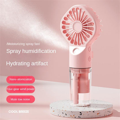 Strong Power Spray Humidification Small Mist Fan Humidification Usb Charging Portable Fan Icy And Refreshing Fan Water Supplement