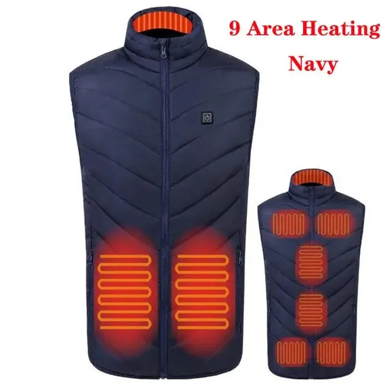 17/9 Areas Heated Vest Men Electric Heating Vest Usb Heated Jacket Heated Vest Women Heated Bodywarmer Heated down Jacket Winter