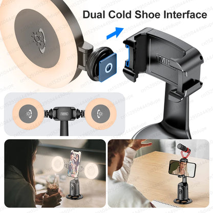 360 Rotation Gimbal Stabilizer for Cellphone AI following Face Tracking Desktop Gimbal PTZ for Tiktok Smartphone Live P01 Pro