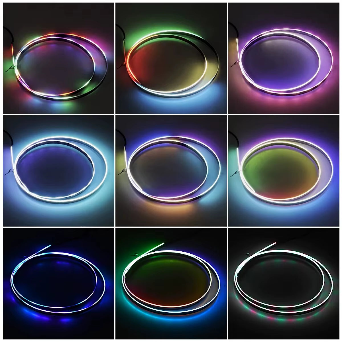 Car LED Ambient Light USB 64 Colors Acrylic Strips 110Cm Full Colors RGB Car Interior Hidden App Remote Control Atmosphere Lamp