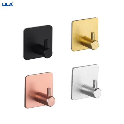 4PCS Wall Hook Door Hook Key Rack Kitchen Bathroom Towel Robe Hanger Hook Aluminum Towel Clothes Robe Rack Square round Hook