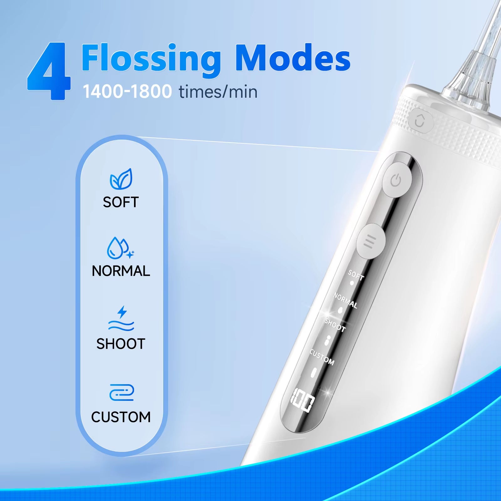 F32 Oral Irrigator Dental Teeth Whitening Home Appliance Sonic Water Flosser 260ML Tank Teeth Cleaner Dental Water Jet