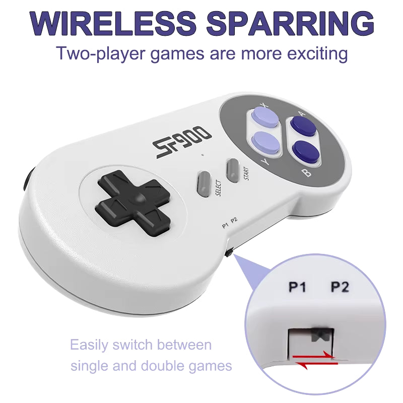 SF900 Video Game Console HD TV Handheld Game Player Built in 5000 Games Wireless Controller Consolas De Videojuegos for NES SNES