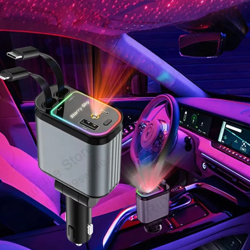 4 in 1 Retractable Car Charger