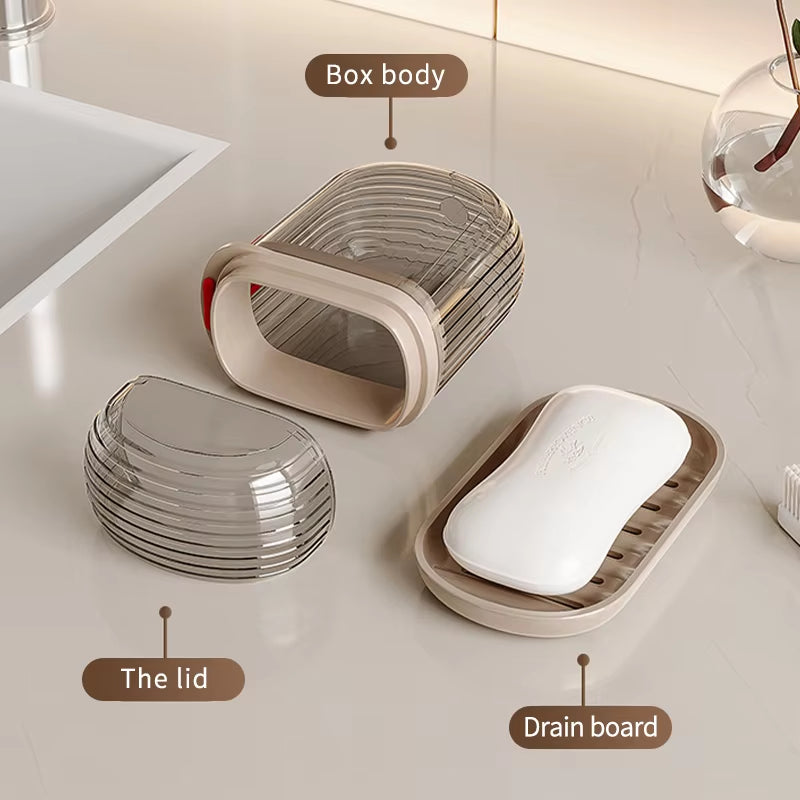 Soap Container Bathroom Storage Travel Dish Holder Accessories Organizer Drain Water Lock Products Household Home Soap Boxes