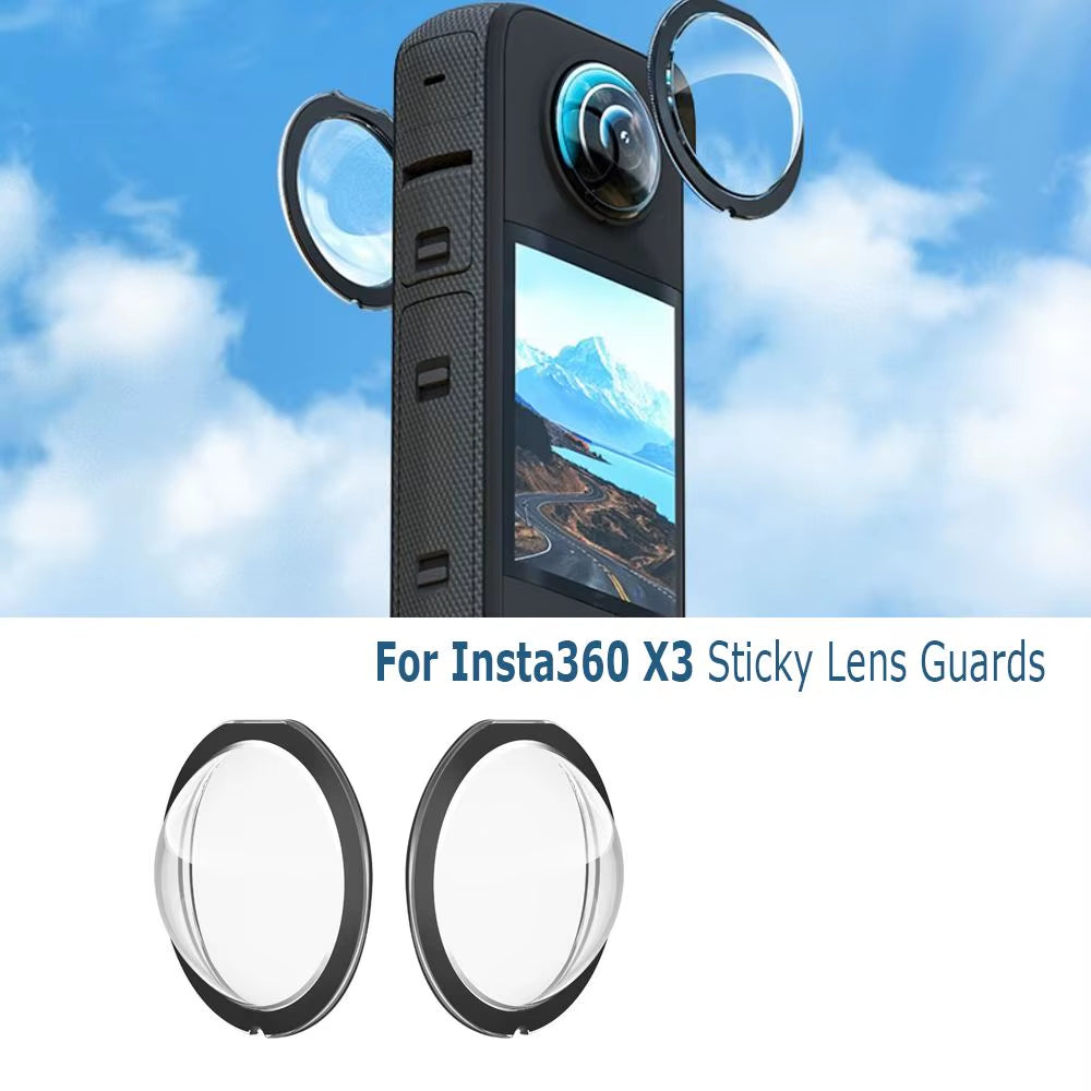 Anti-Scratch for  Sticky Lens Guards Dual-Lens 360 Mod for Insta 360 X3 Protector Lens Cap Camera Accessories New