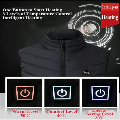 17/9 Areas Heated Vest Men Electric Heating Vest Usb Heated Jacket Heated Vest Women Heated Bodywarmer Heated down Jacket Winter