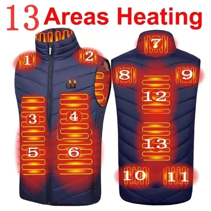 17/9 Areas Heated Vest Men Electric Heating Vest Usb Heated Jacket Heated Vest Women Heated Bodywarmer Heated down Jacket Winter