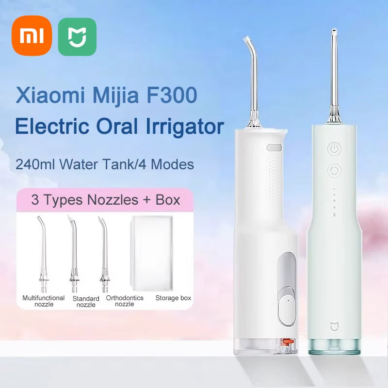 Xiaomi  Electric Oral Irrigator F300 Dental Water Jet Portable Powerful Pick Flosser Teeth Whitening Cleaner Mouth Cleanner