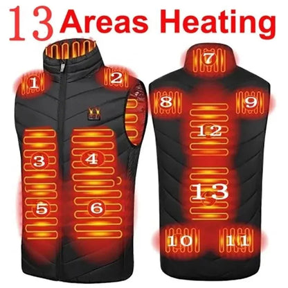 17/9 Areas Heated Vest Men Electric Heating Vest Usb Heated Jacket Heated Vest Women Heated Bodywarmer Heated down Jacket Winter