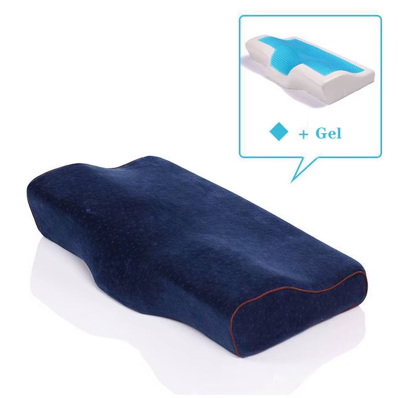 Butterfly Shaped Memory Foam Pillow Cooling Gel Bed Pillow Cervical Protect Orthopedic Pillows for Sleeping Home Bedding 50X30Cm