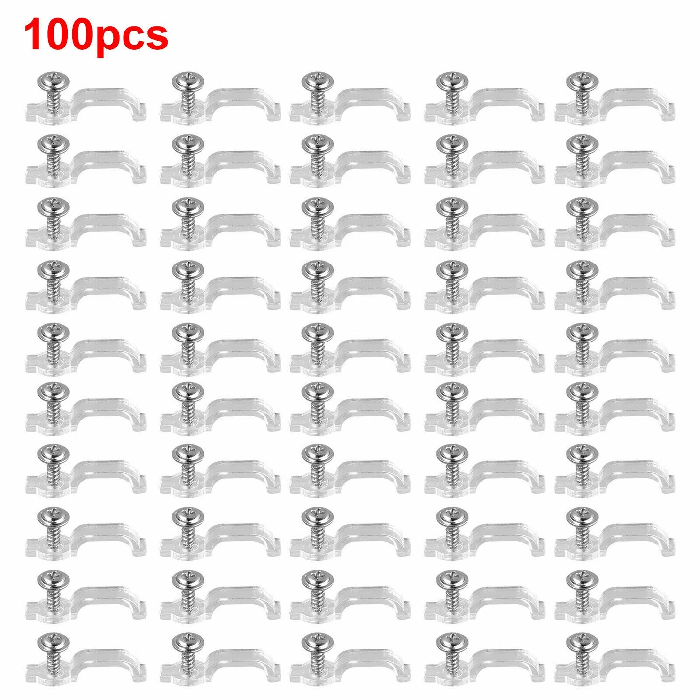 50/100Pcs Mounting Brackets Clip Fixing Clips for 3528/5050/5630/3014 LED Tube Tape Light Strip Clamp Brackets with Screws