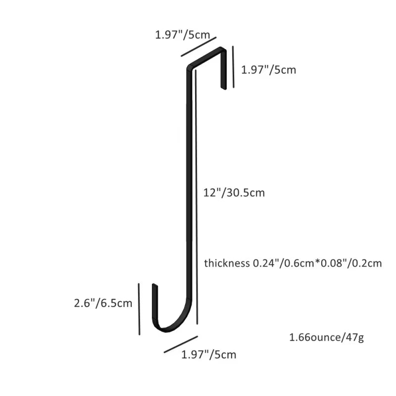 Door Hook Hangers Removable Storage Rack Organizer for Christmas Wreath Coat Bag Christmas Easter Wreath Front Door Hanger