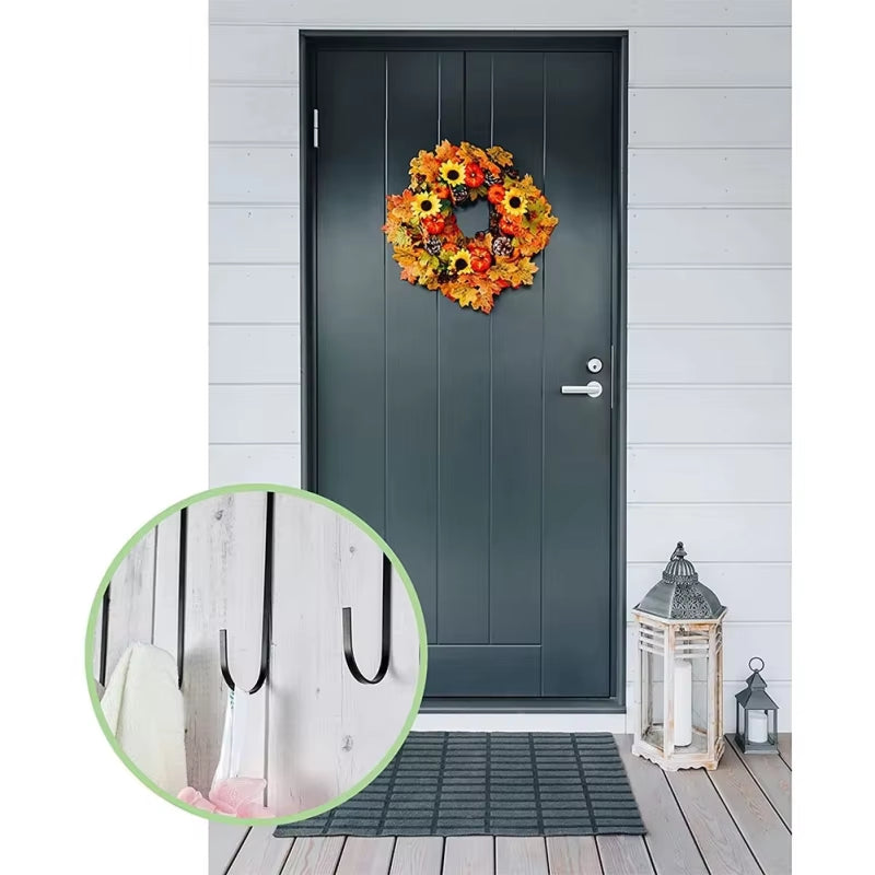 Door Hook Hangers Removable Storage Rack Organizer for Christmas Wreath Coat Bag Christmas Easter Wreath Front Door Hanger