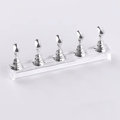 5Pcs/Set Magnetic Nail Holder False Nail Tip Practice Stand Crystal Base Holder Nail Art Display for Art Salon DIY & Practice