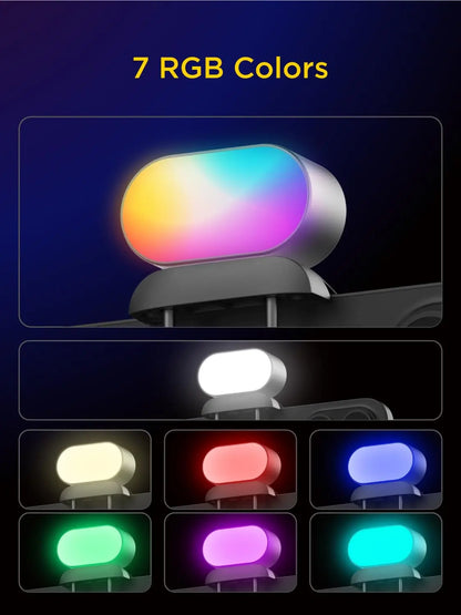 AOCHUAN RGB Magnetic Fill Light for Gimbal LED Video Photography Light 3 Brightness and 7 Color Adjustment for Phone Selfie Live