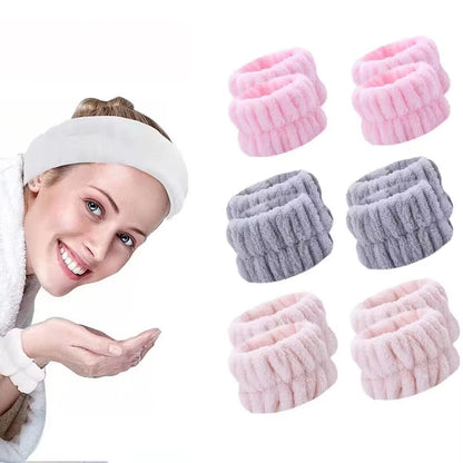 Reusable Spa Wrist Washband Soft Microfiber Towel Wristbands for Washing Face Women Girl Yoga Running Sport Wrist Sweatband