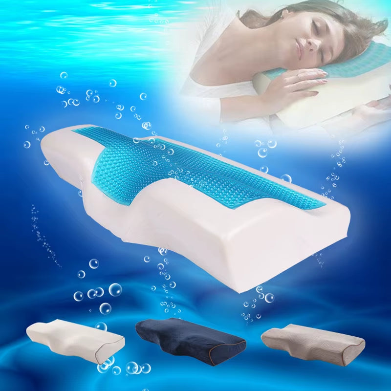 Butterfly Shaped Memory Foam Pillow Cooling Gel Bed Pillow Cervical Protect Orthopedic Pillows for Sleeping Home Bedding 50X30Cm