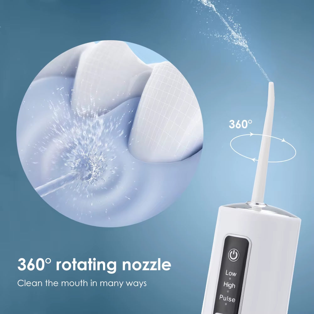 Youpin Electric Oral Irrigator Detachable Water Flosser Portable Dental Water Jet Waterproof Teeth Cleaner 4Pcs Nozzle