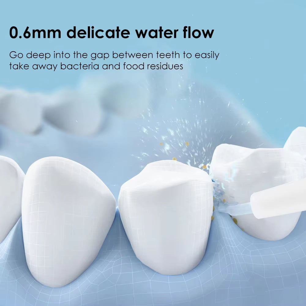 Youpin Electric Oral Irrigator Detachable Water Flosser Portable Dental Water Jet Waterproof Teeth Cleaner 4Pcs Nozzle