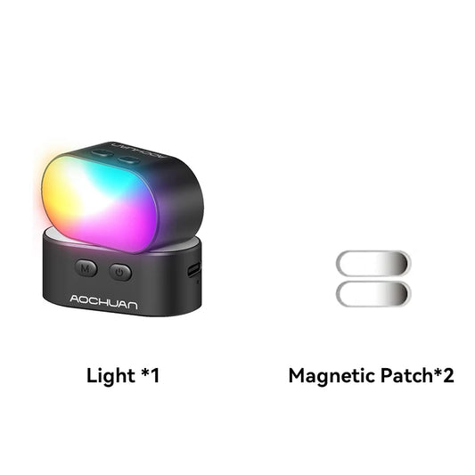 AOCHUAN RGB Magnetic Fill Light for Gimbal LED Video Photography Light 3 Brightness and 7 Color Adjustment for Phone Selfie Live