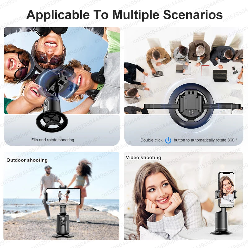 360 Rotation Gimbal Stabilizer for Cellphone AI following Face Tracking Desktop Gimbal PTZ for Tiktok Smartphone Live P01 Pro