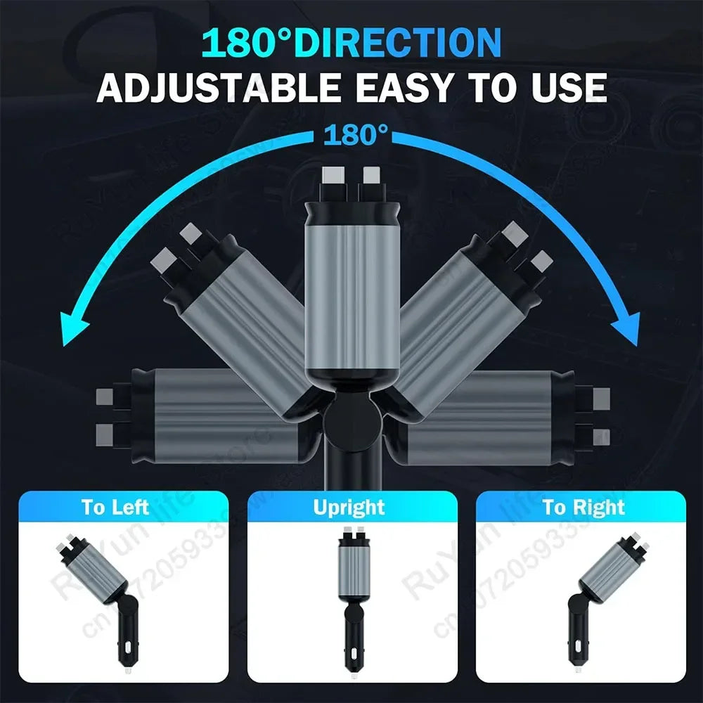 4 in 1 Retractable Car Charger